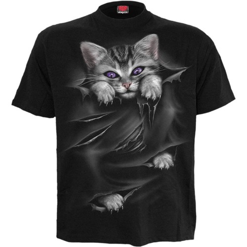 BRIGHT EYES - T-shirt nera con stampa frontale - Foto 3 di 4
