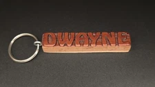 Keychain DWAYNE Personalized Custom Name Fob Wood Key Ring Unique Gift Idea