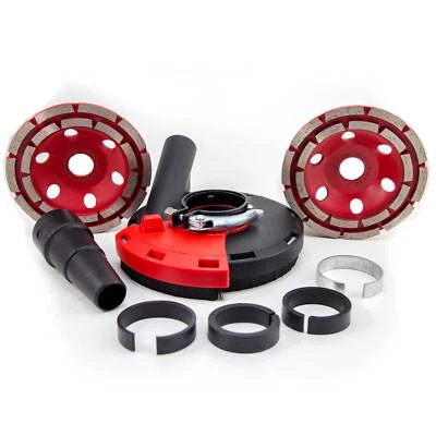 Absaughaube für Winkelschleifer + GRATIS 2 x Diamantschleiftopf Ø 125 mm
