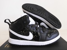 Nike Air Jordan 1 Mid Se (Td) Black-White-Black Speckle Sz 9c [AV5172-001]