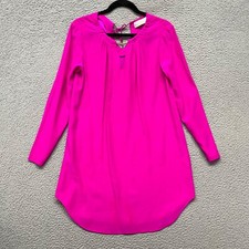 Amanda Uprichard Dress Womens S Bright Pink Silk Tunic Style Colorful Girly