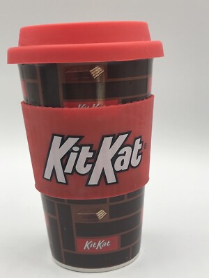 Hersheys KIT KAT Mug Candy Bar Ceramic Advertising Travel Mug With Silicone Band