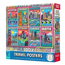 CEACO 500 PIECE JIGSAW PUZZLE - TRAVEL POSTERS - COMPLETE