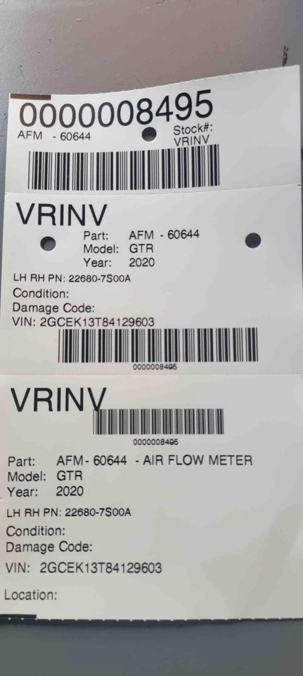 ✅ Medidor de flujo de aire Nissan GT-R 2023 PN: 22680-7S00A OEM Foto 4 de 4