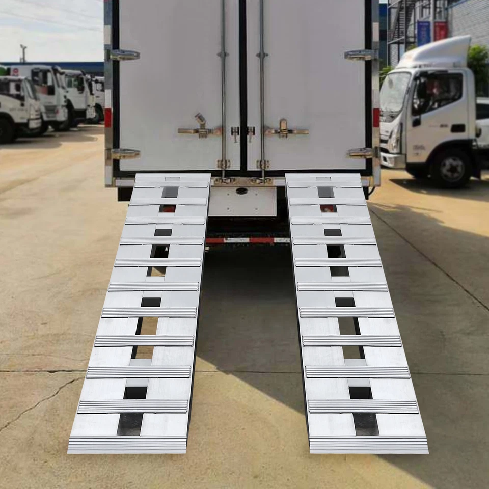 2pcs Aluminum Trailer Ramps Truck Car Auto Trailer Ramps Loading Ramps 6000lbs - Image 2 of 4