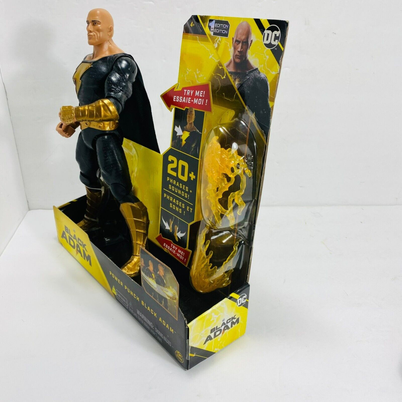 DC Comics, Power Punch Black Adam 12-inch Action Figure, 20+ Phrases and  Sounds, Lights Up with 2 Accessories, Black Adam Movie Collectible Kids  Toys