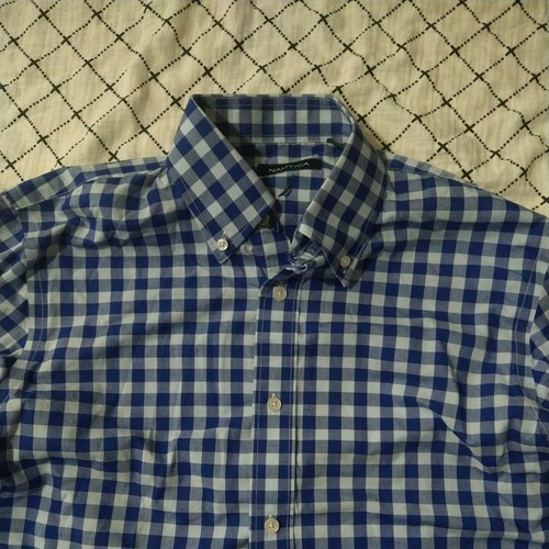 Camicia uomo Nautica manica lunga blu quadrata taglia M 32/33 - Foto 3 di 6