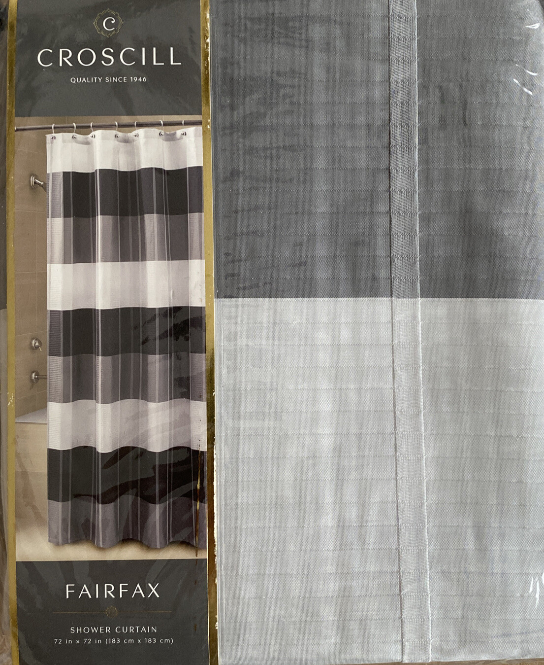 Croscill Shower Curtain Fairfax Black 72 In X 72 In 100 Polyester