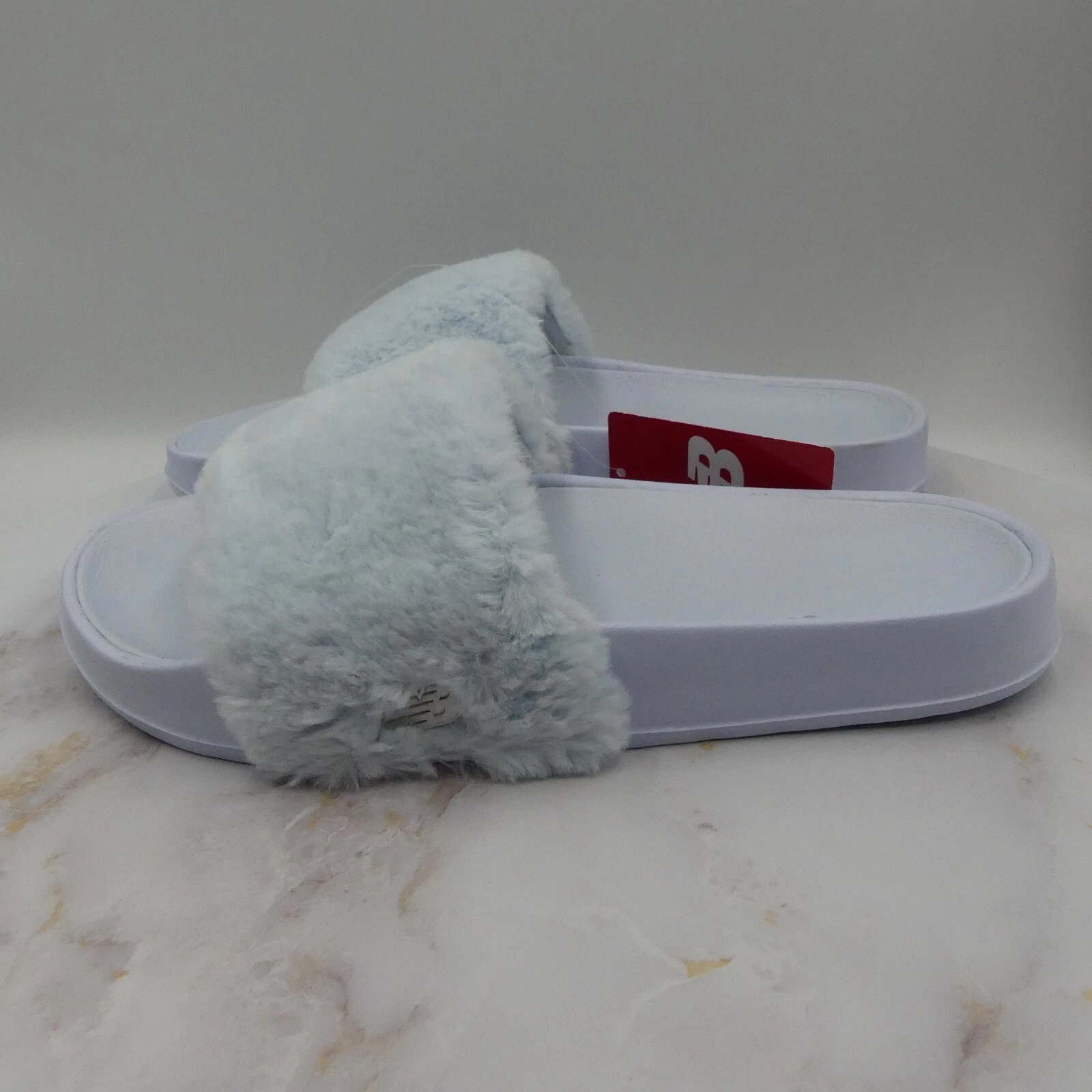 New Balance Sandali Donna 10 B Blu Grigio Starlight Fuzzies Slides Scarpe Slip On
