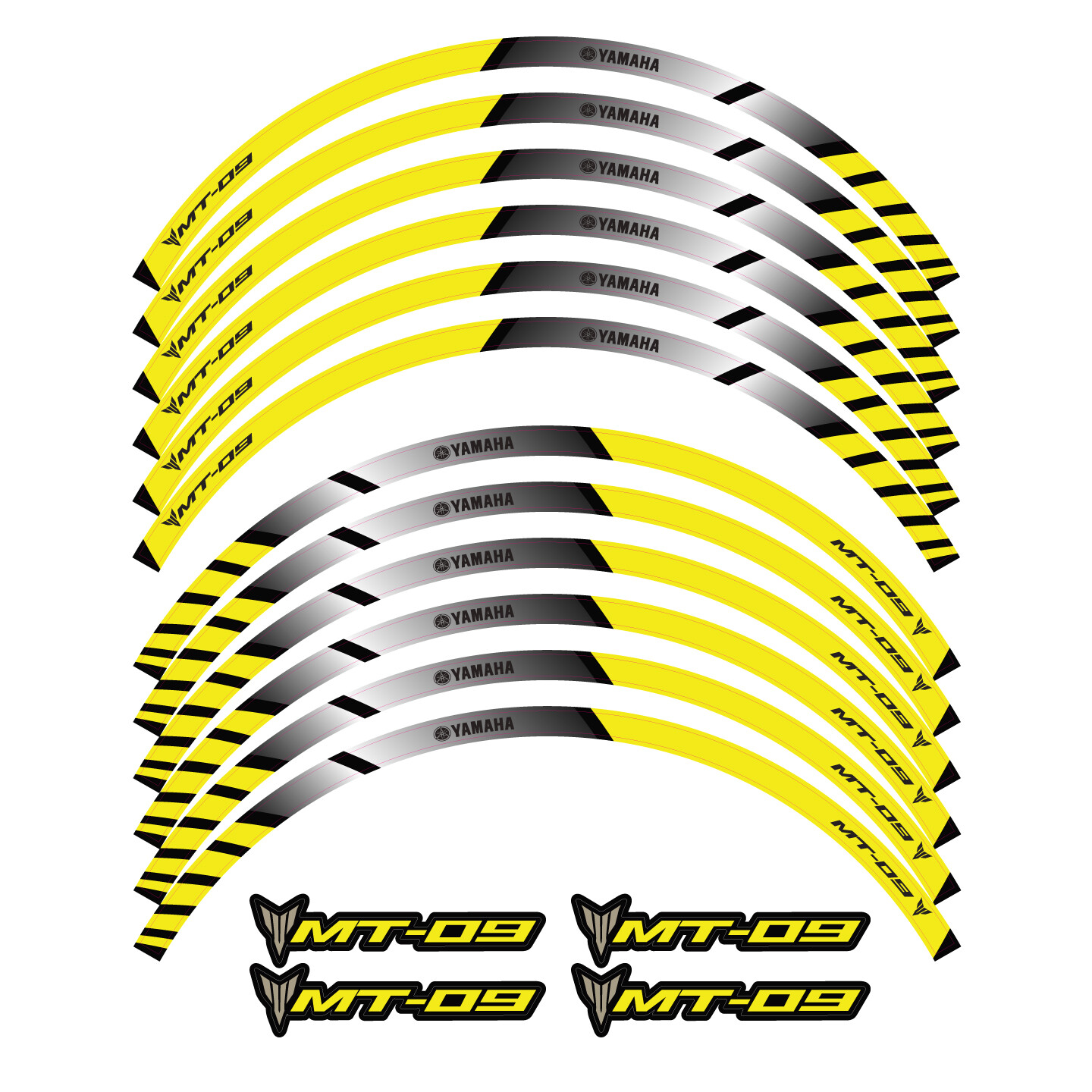 MT Tracer MT09 Motorcycle Bike Wheel Decal Rim Stickers Stripes 900