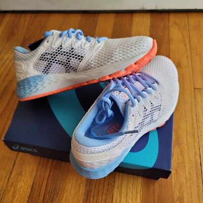 Asics Women's Shoes Roadhawk FF 2 Sneakers White Blue Print Size 6.5