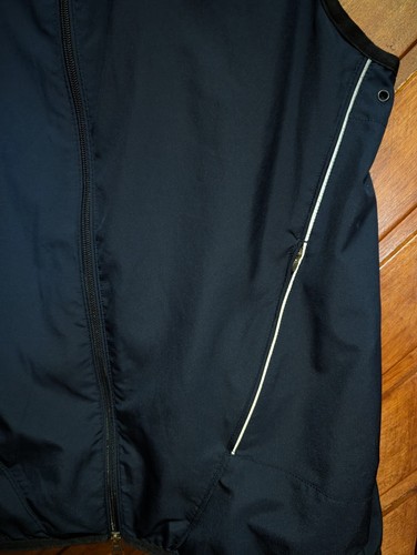 Nike Running Vest Vintage Unisex Adults Large 14 / 16 Navy Zip Up Gilet Golf - Picture 2 of 16