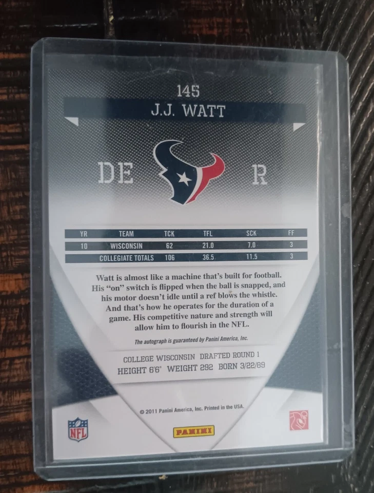 Donruss Elite 2011 - Rookie Turn of the Century Signatures #145 J.J. Watt... Foto 3 de 3