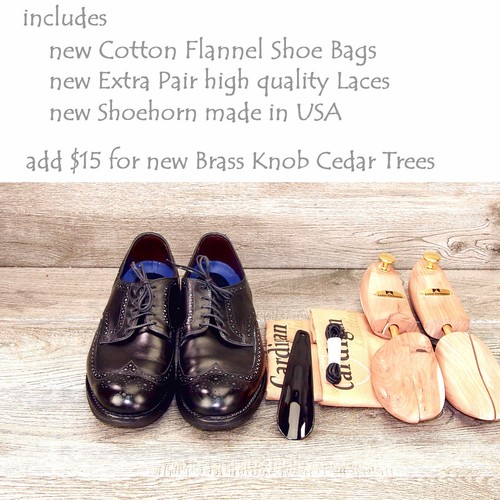 Allen Edmonds LGA Wingtip 11 B Narrow Black * add $15 new Cedar Trees - Picture 4 of 13