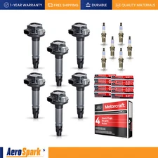 6 Ignition Coil & 6 Motorcraft Platinum Spark Plug for Ford Edge 2011-2016 3.5L