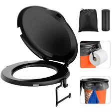 Portable Toilet Seat for 5 Gal Buckets with Lid and Disposable Toilet Bags