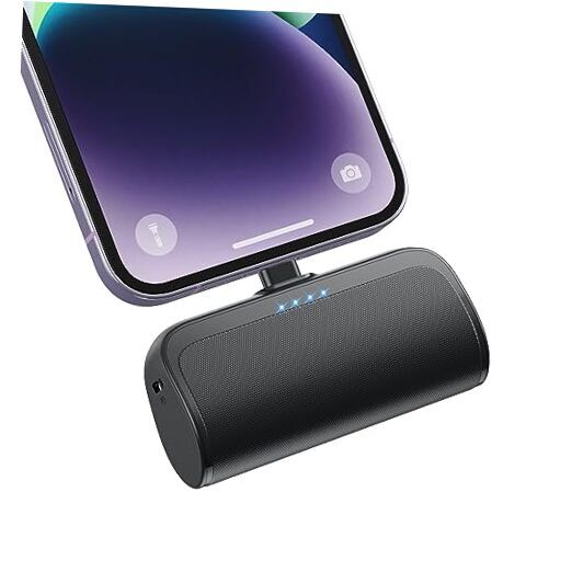 Mini Portable Charger Power Bank for iPhone,5200mAh Portable Phone A-A--Black