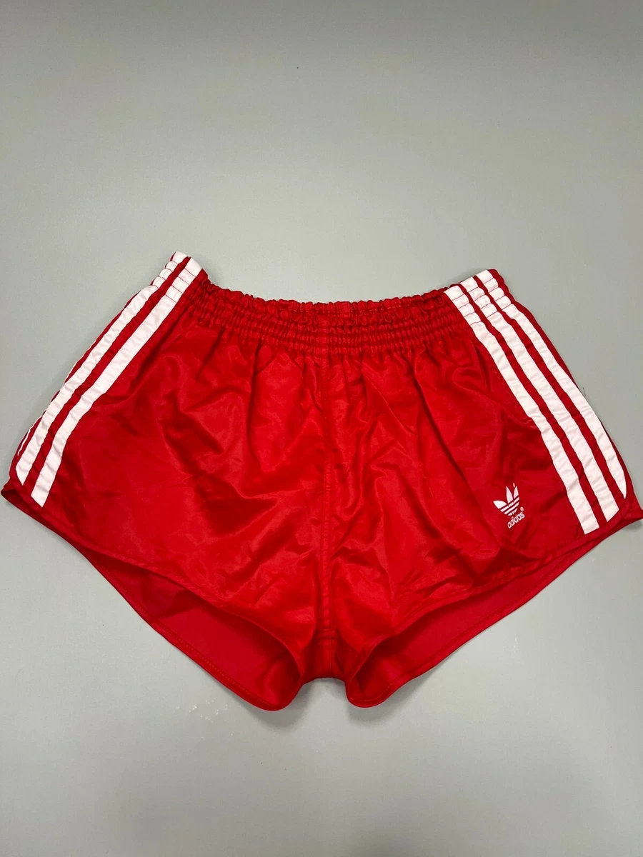 Vintage Adidas 100 Nylon Red Shorts Made In West Germany Size D5