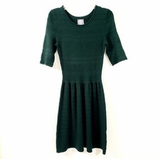 Vince Camuto Size XS Womens Knit Sweater Green A-Line Dress