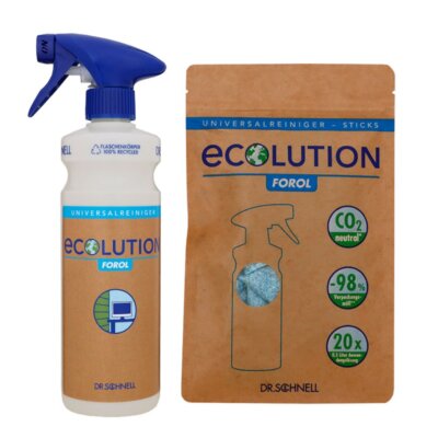 Dr. Schnell Ecolution Forol 20 Universalreiniger Sticks & 500 ml Leerflasche Set