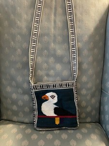 Vintage Lined Hand Woven Wool Ecuador Shoulder  Cross Body Bag Hippie Boho