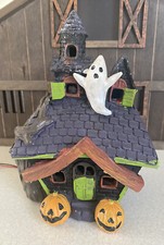 Halloween 7  Lighted Haunted House W/Ghost  Pumpkins Decor