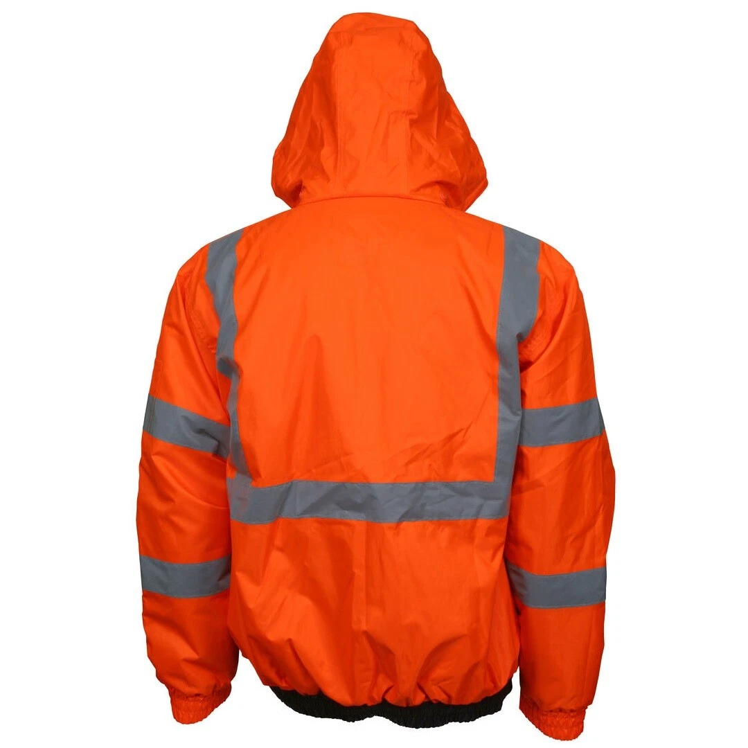 REFLECTIVE BOMBER JACKET HI-VIS ORANGE WATERPROOF MCR SAFETY CLASS 3 (SM - 5XL) - product detail image 4