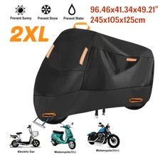 XXL Motorcycle Cover Waterproof Heavy Duty for Winter Outside Storage Snow Rain