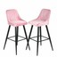 mecor velvet fabric bar set of 2 with backrest, 30 upholstered chairs pink