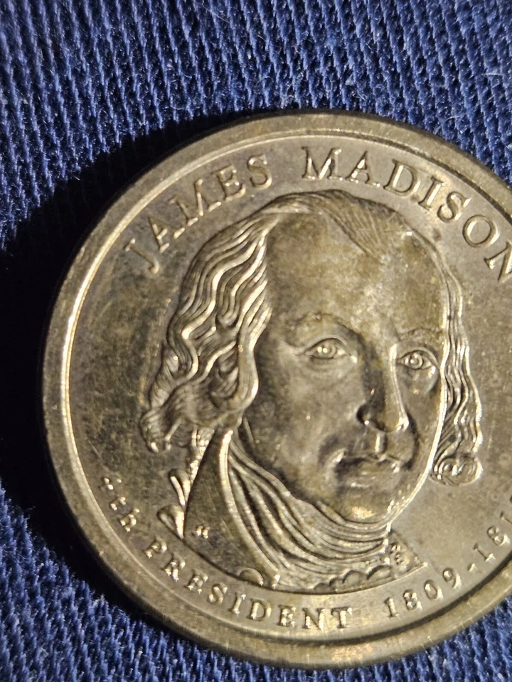 2007 P James Madison United States One Dollar Coin 1809-1817 (Very Rare), (AU) - Image 3 of 4