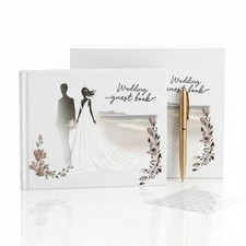 wedding guest book with pen