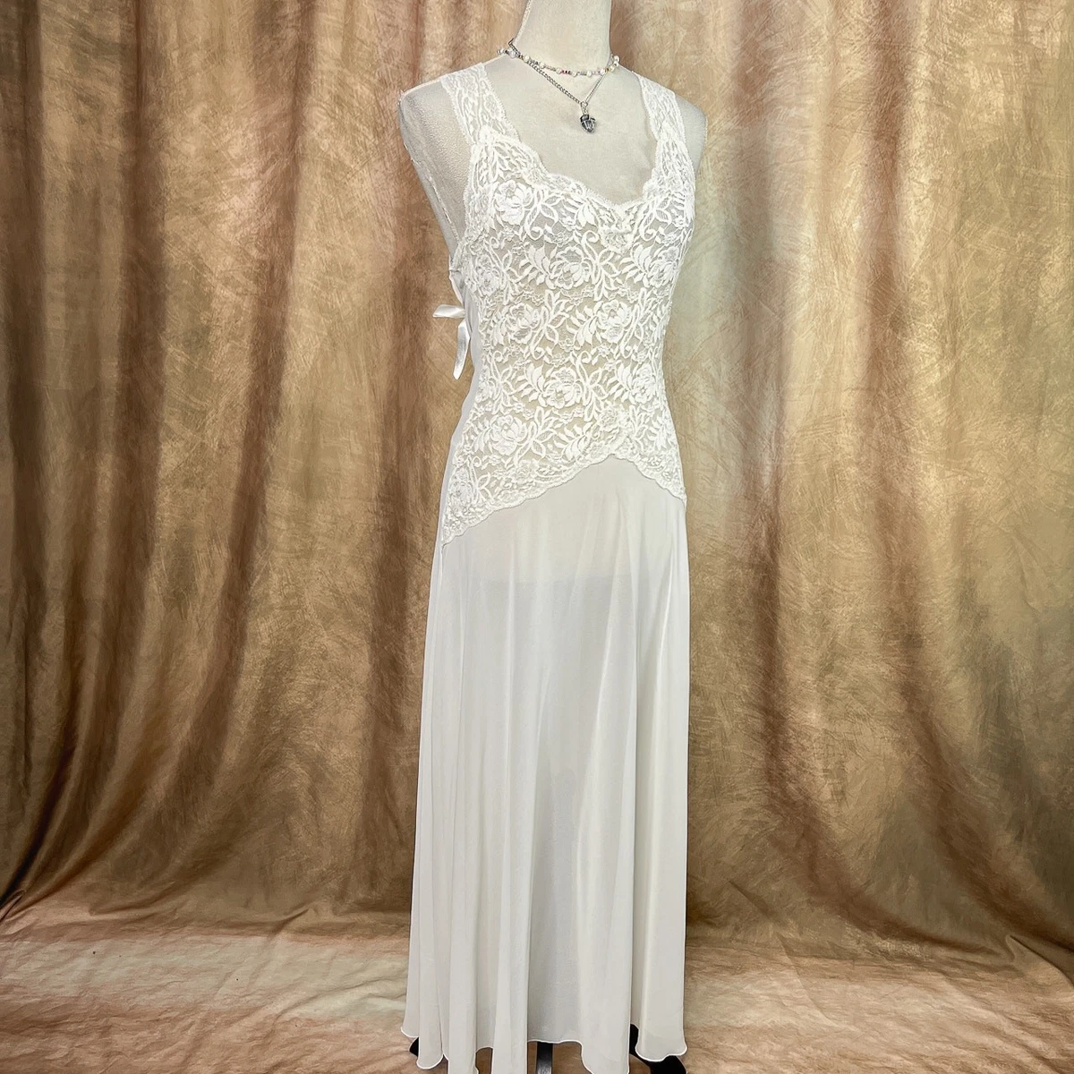 chinese dress ladies White and Beige Lace Maxi Dress main image 1
