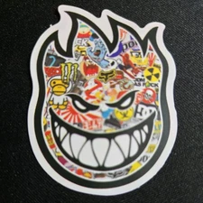 Spitfire multi company head skateboard wheels matte vinyl sticker 2"