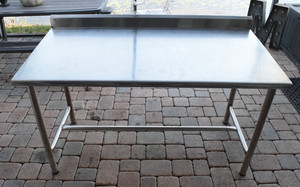 Commercial Stainless Steel NSF Kitchen Work Prep Table w/Backsplash 60" X 34.5"