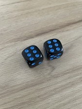 2X Black Blue Dice Valve Stem Caps Cap Cover Car Truck SUV Bike Motorcycle