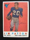 RARE Jim Patton Autograph 1959 Topps Football Card #87 Died 1972 New York Giants