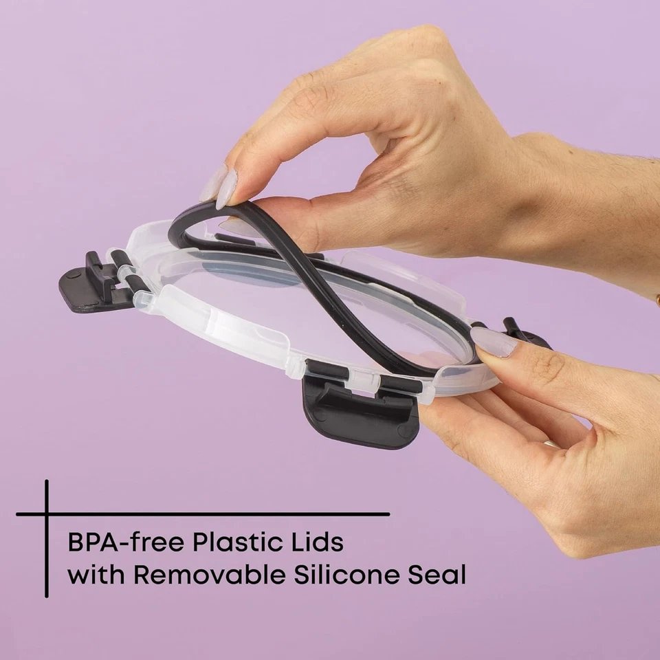 Joyjolt 24Pc Borosilicate Glass Storage Containers with Lids | 12 Airtight/Freez - Image 4 of 4