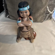 Native Boy With dog - Byron Molds