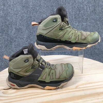 Salomon Boots Womens 7.5 X Ultra 4 Mid GTX Hiking Green Lace Up Ankle Top 416251