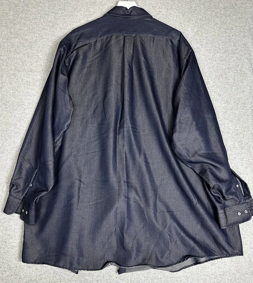 Camisa Bill Blass Para Hombres 20 Altos Con Botones Manga Larga Vestido Bolsillo Mezcla Rayón Foto 3 de 4