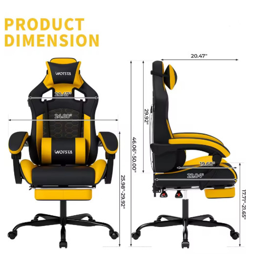 Ergonomic Gaming Chair Massage Recliner Footrest Racing Office Chair Heavy Duty