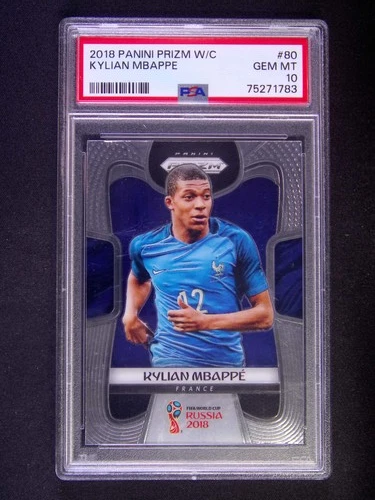2018 Panini Prizm FIFA World Cup Kylian Mbappe #80 France RC Rookie PSA 10