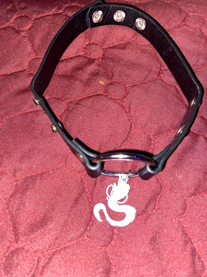 Gargantilla Spirited Away negra imitación cuero junta tórica ajustable gótico punk collar Foto 2 de 4