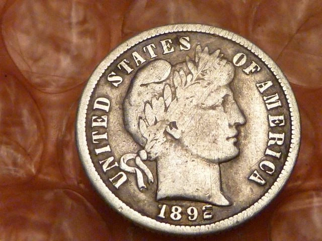 発行初年度 バーバーダイム 1892-S 銀貨 アメリカ 外国 古銭 発行初