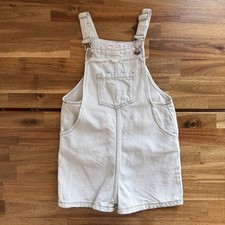 Zara Girls Shortall Overalls Shorts Size 3-4 Classic School Play Cotton Pockets