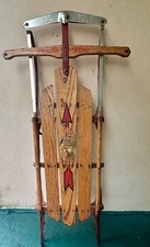 Vintage Genuine Flexible Flyer wood Sled. Model no. F045. Made In USA