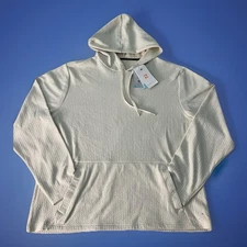 Zelos men’s Evolution Waffle Knit Hoodie Ivory Heather-NWT Size L