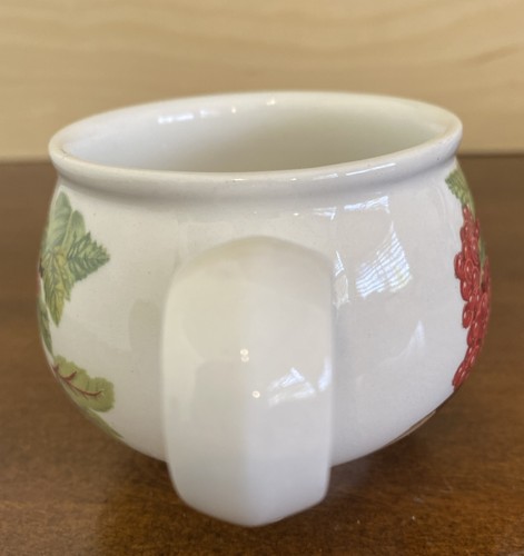 SET OF 2 PORTMEIRION POMONA CUPS/MUGS FOOTED ROMANTIC RED CURRANT & CHERRY 2.75” - Picture 7 of 17