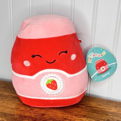 Squishmallows Collection Foodie Squad 7.5in Janna the Strawberry Jam Plush NWT