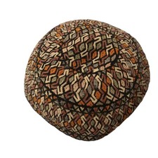 Vintage Turkmen Yomut Silk Cotton Embroidered Hand Woven Skullcap Childs Hat